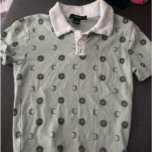 Mint Green Forever 21 Collared baby tee